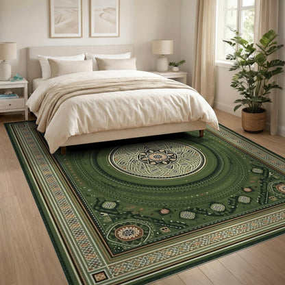 Green Mandala Traditional Persian Area Rug