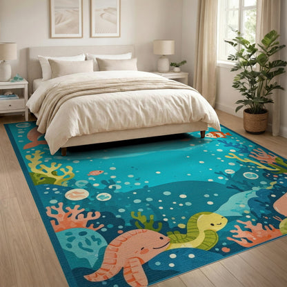 Ocean Friends Kids Cartoon Area Rug