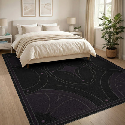 Geometric Modern Purple Geometric Starburst Area Rug