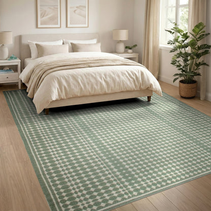 Green Geometric Modern Green Geometric Circle Area Rug