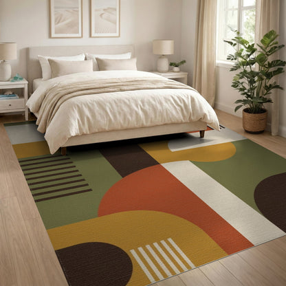 Bold Geometric Multi-Color Area Rug