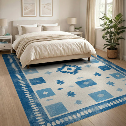 Blue Heritage Tribal Area Rug