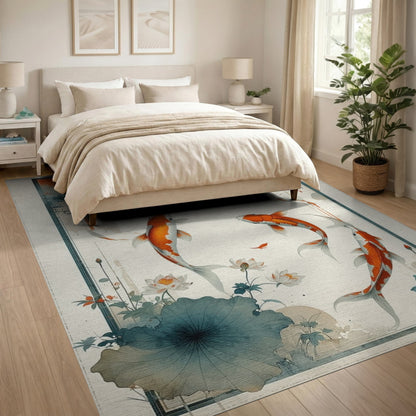 Koi Fish Lotus Area Rug