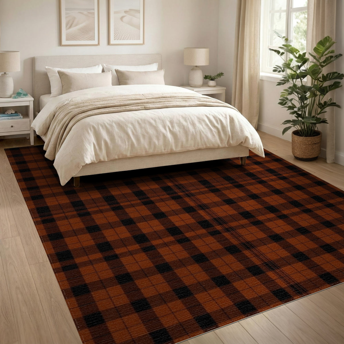 Brown Buffalo Check Plaid Area Rug