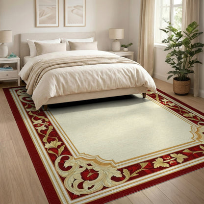Red Floral Vintage Area Rug