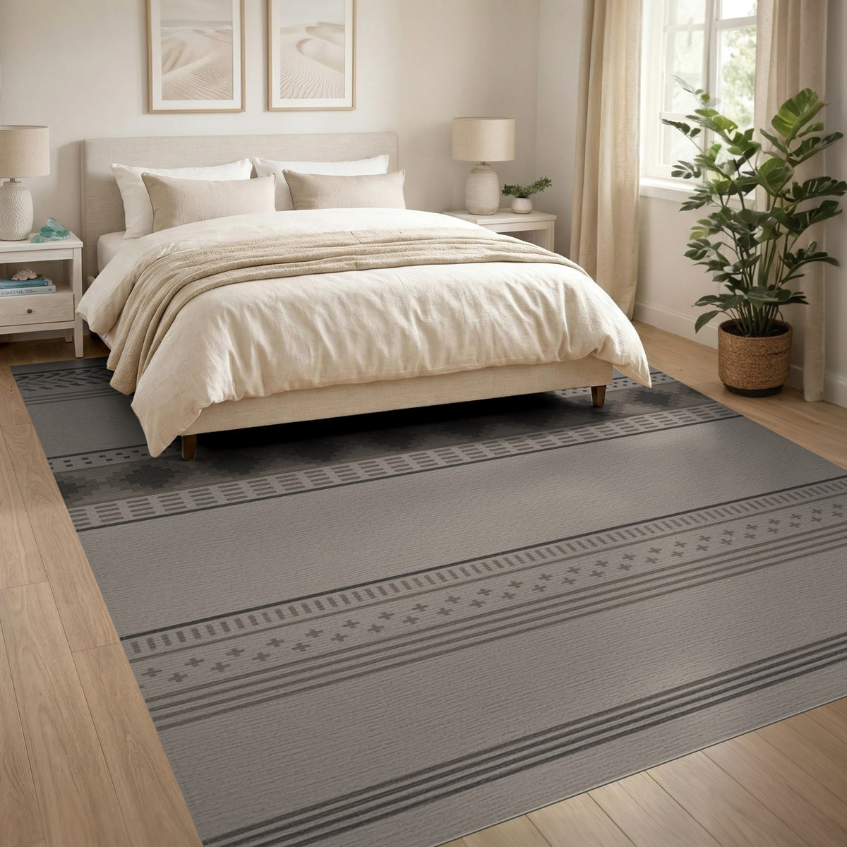Beige Southwestern Geometric Area Rug