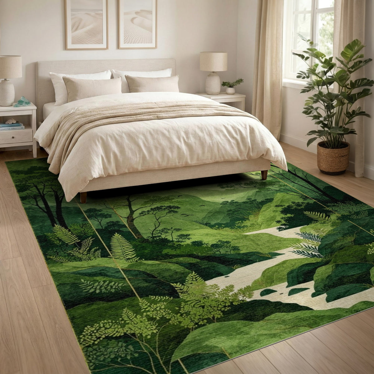 Verdant Green Mountain Valley Area Rug