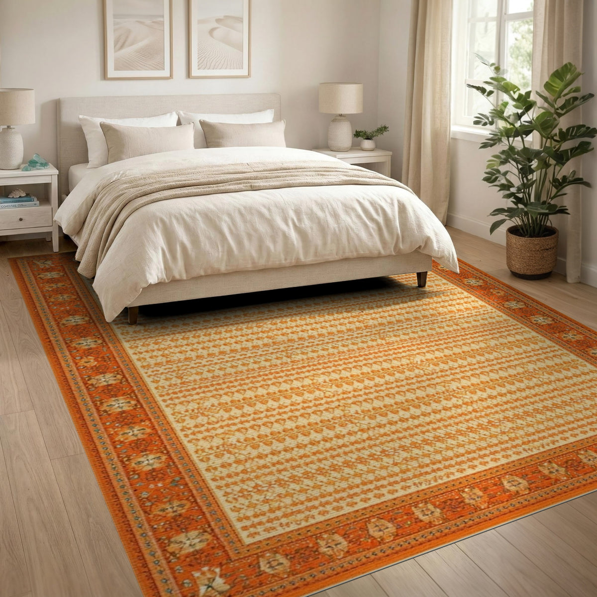 ODIKA Orange Heritage Tribal Area Rug