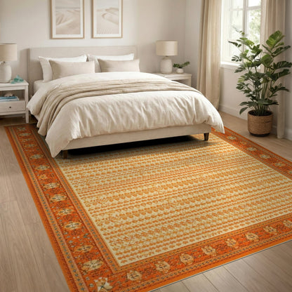 ODIKA Orange Heritage Tribal Area Rug