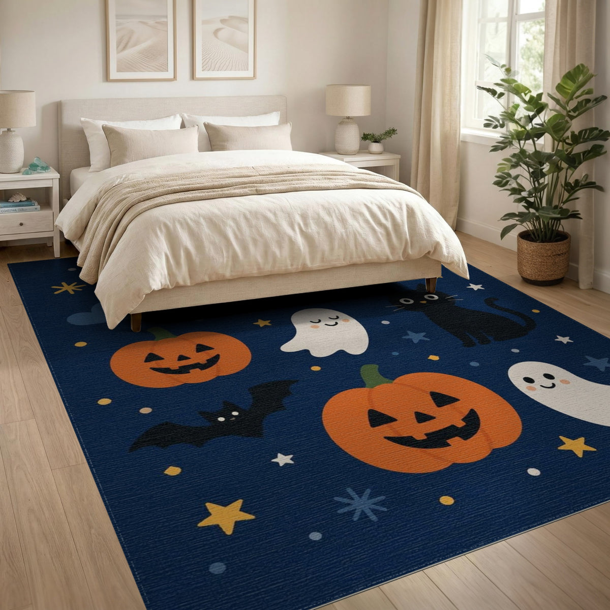 Cute Halloween Night Kids Cartoon Area Rug