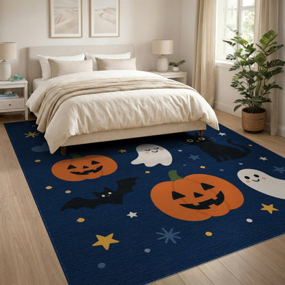Cute Halloween Night Kids Cartoon Area Rug