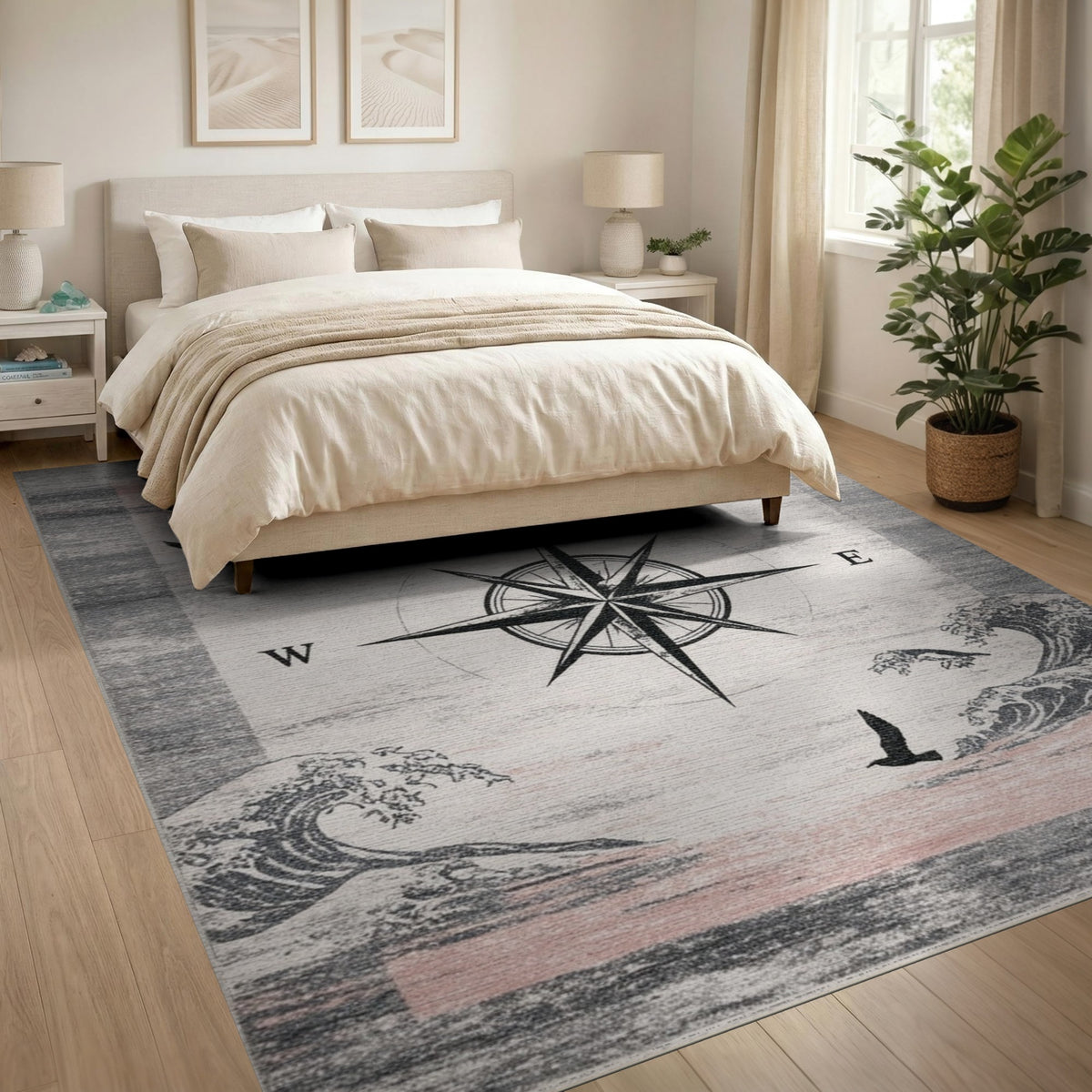 Compass Rose Waves Area Rug