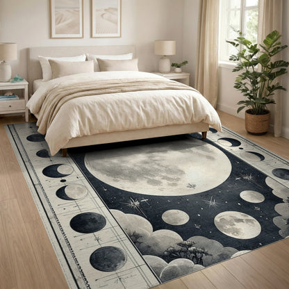 Celestial Moon Phases Washable Rug
