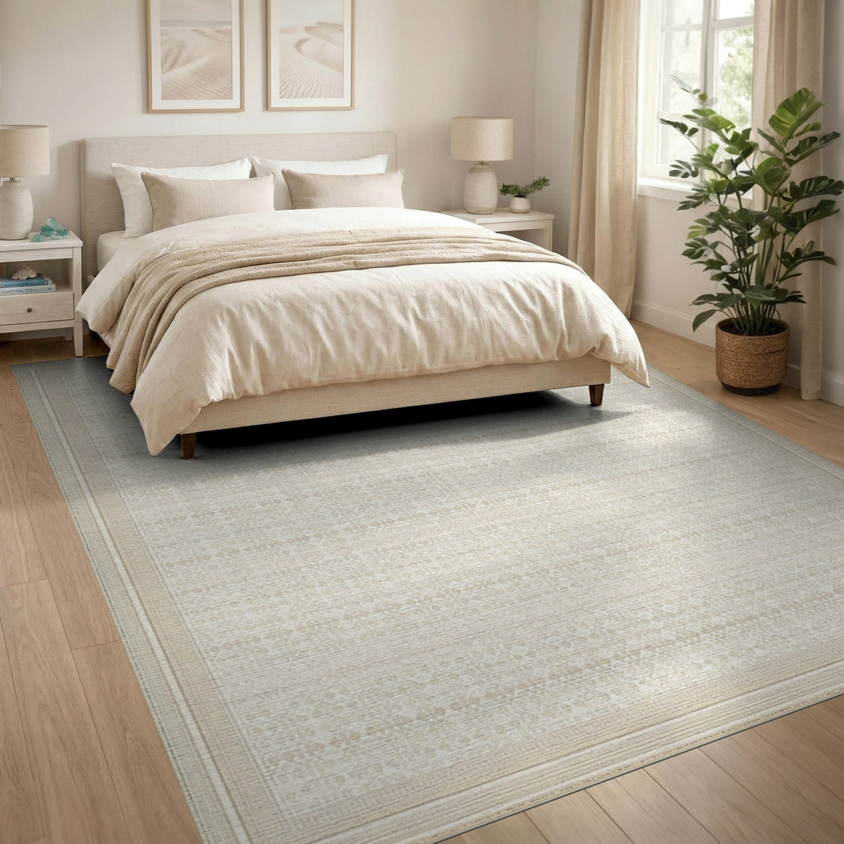 Geometric Modern Beige Geometric Pattern Area Rug