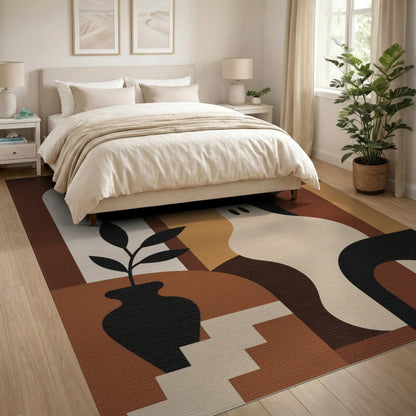 Brown Abstract Ghost Area Rug
