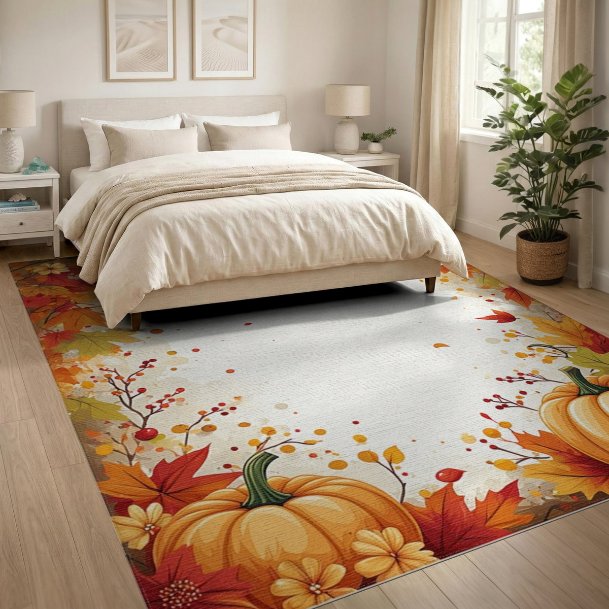 Harvest Autumn Pumpkin Harvest Area Rug
