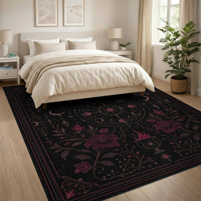 Mystic Purple Celestial Floral Rug