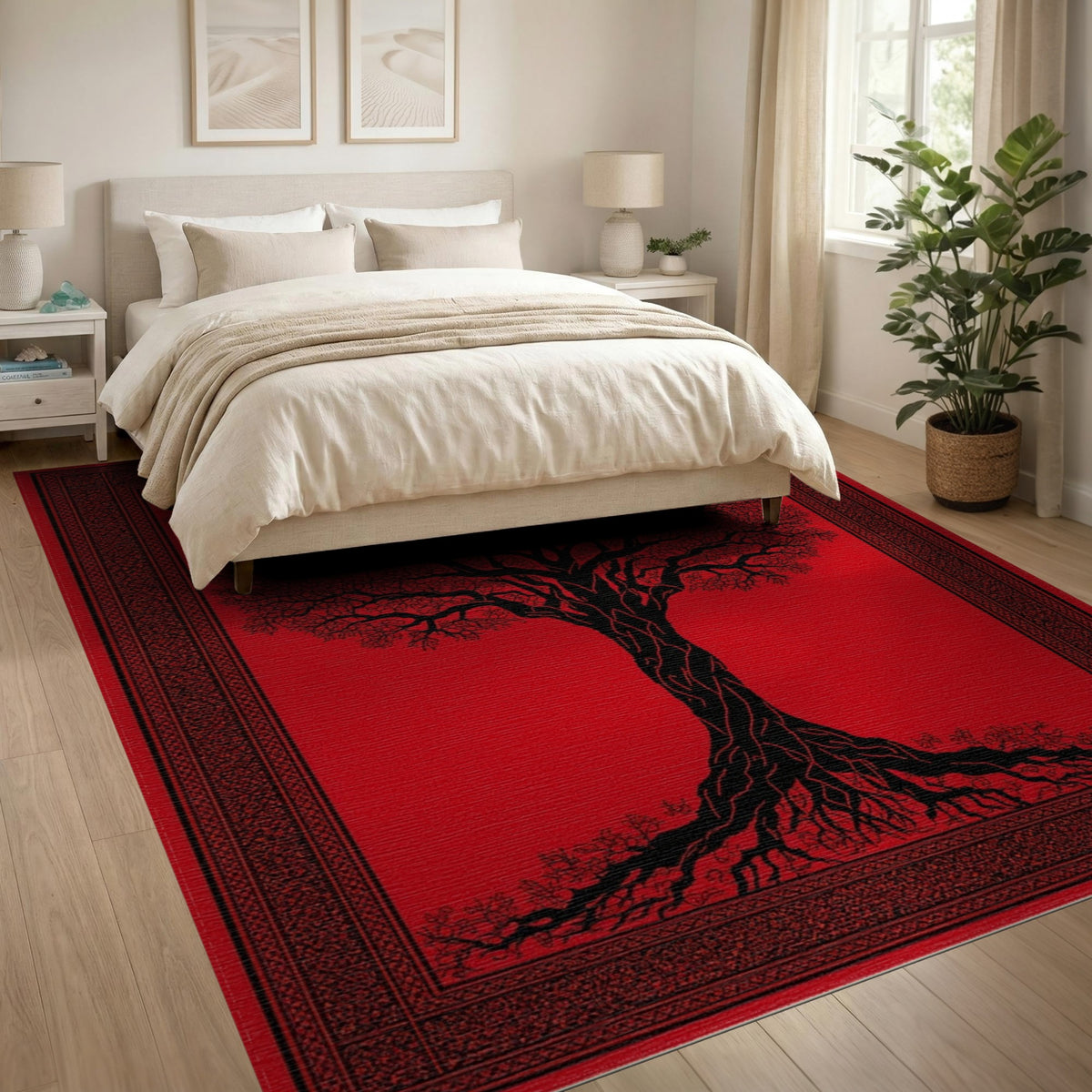 Red Tree of Life Area Rug