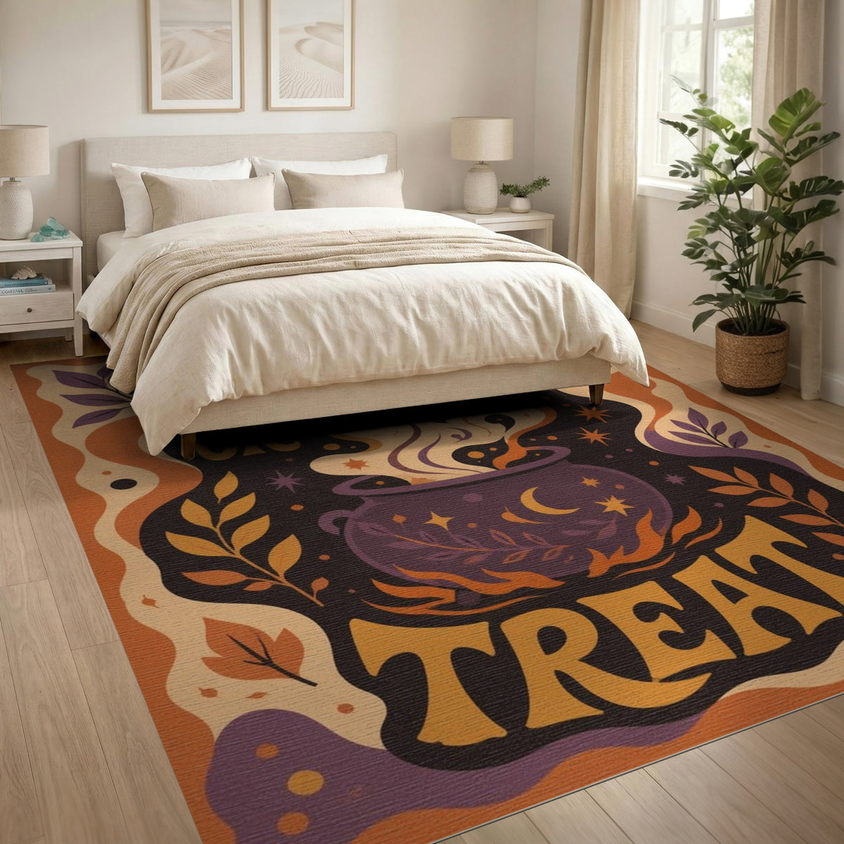 Trick or Treat Cauldron Halloween Area Rug