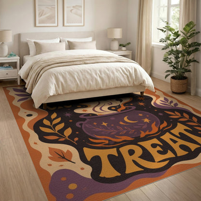 Trick or Treat Cauldron Halloween Area Rug