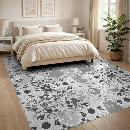 Black and White Black White Distressed Vintage Area Rug