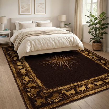 ODIKA Gold Starburst Heritage Tribal Rug