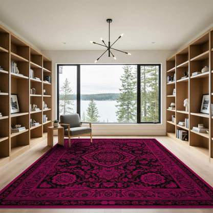 Floral Pink Persian Floral Medallion Rug