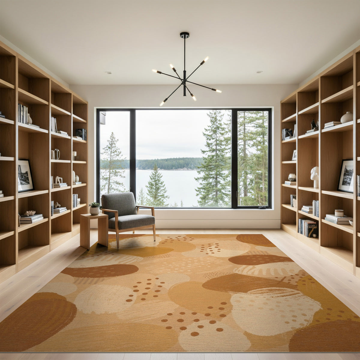 Abstract Area Brown and Tan Earthy Abstract Brown Area Rug