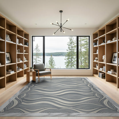 Wavy Abstract Area Grey Wavy Abstract Area Rug