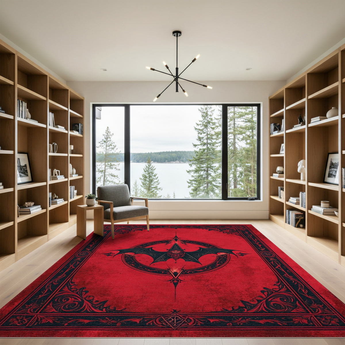 Red Bat Witch Area Rug