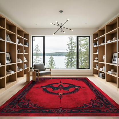 Red Bat Witch Area Rug