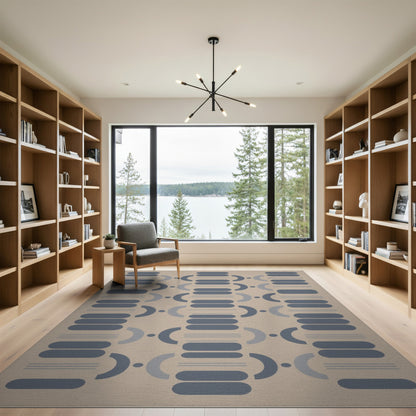 Blue Geometric Area Rug