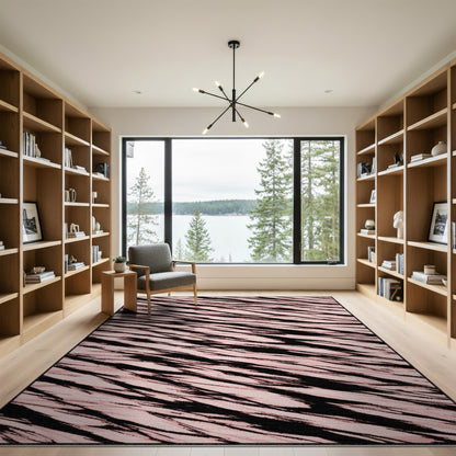 Pink Abstract Wave No. 12 Area Rug