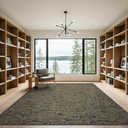Gold Leaf Foliage Area Rug