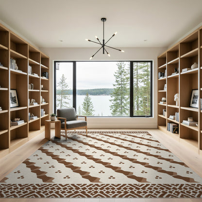 Brown Tribal Geometric Area Rug