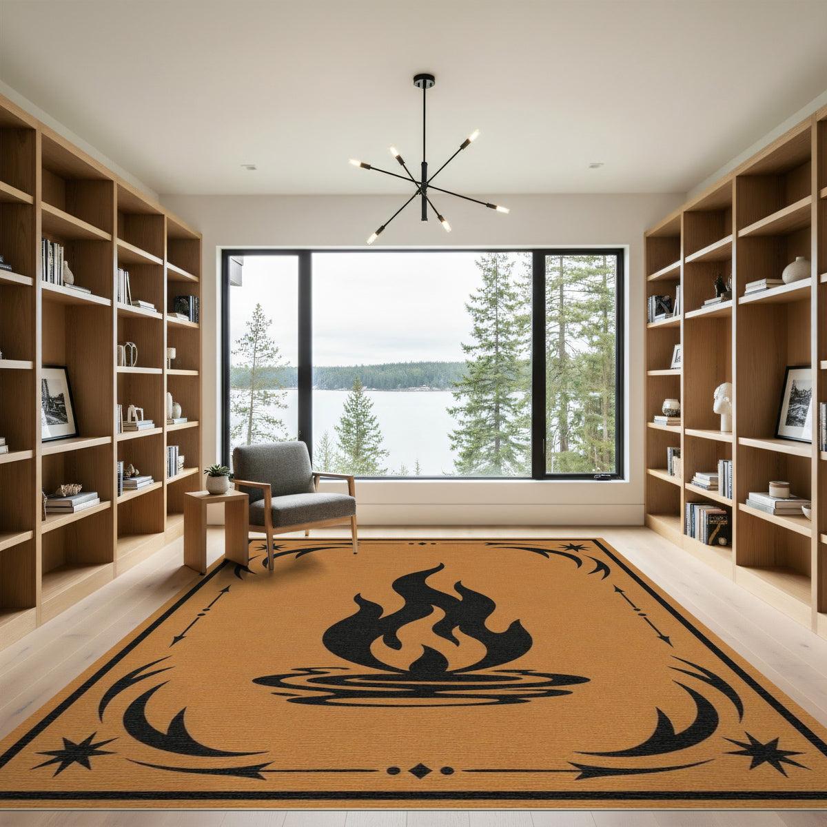 Heritage Tribal Flame Brown Area Rug