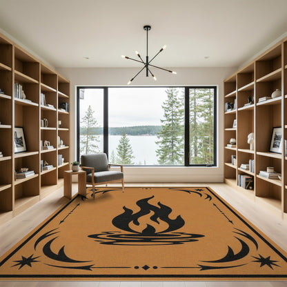 Heritage Tribal Flame Brown Area Rug