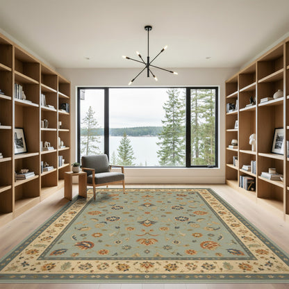 Blue Floral Vintage Area Rug