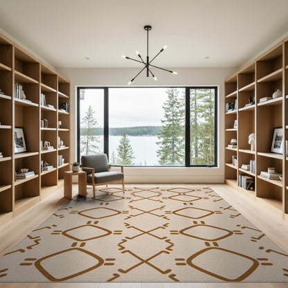 Brown Geometric Tribal Area Rug