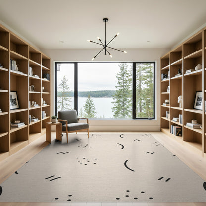 Beige Geometric Abstract Area Rug