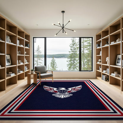 Patriotic Eagle Navy Area Rug