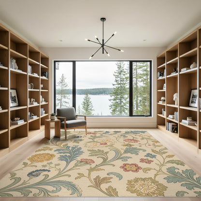 Vintage Floral Beige Area Rug