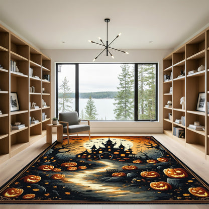 ODIKA Halloween Haunted Mansion Pumpkin Rug