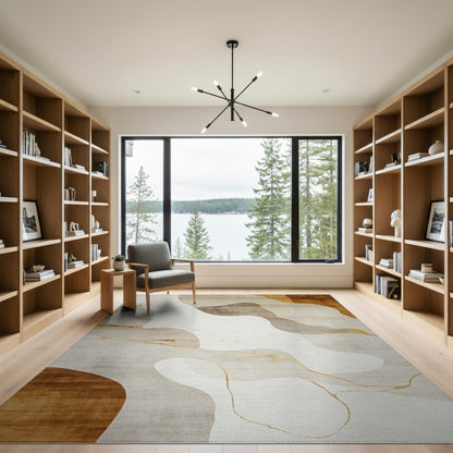 ODIKA Flowing Abstract Neutral Area Rug