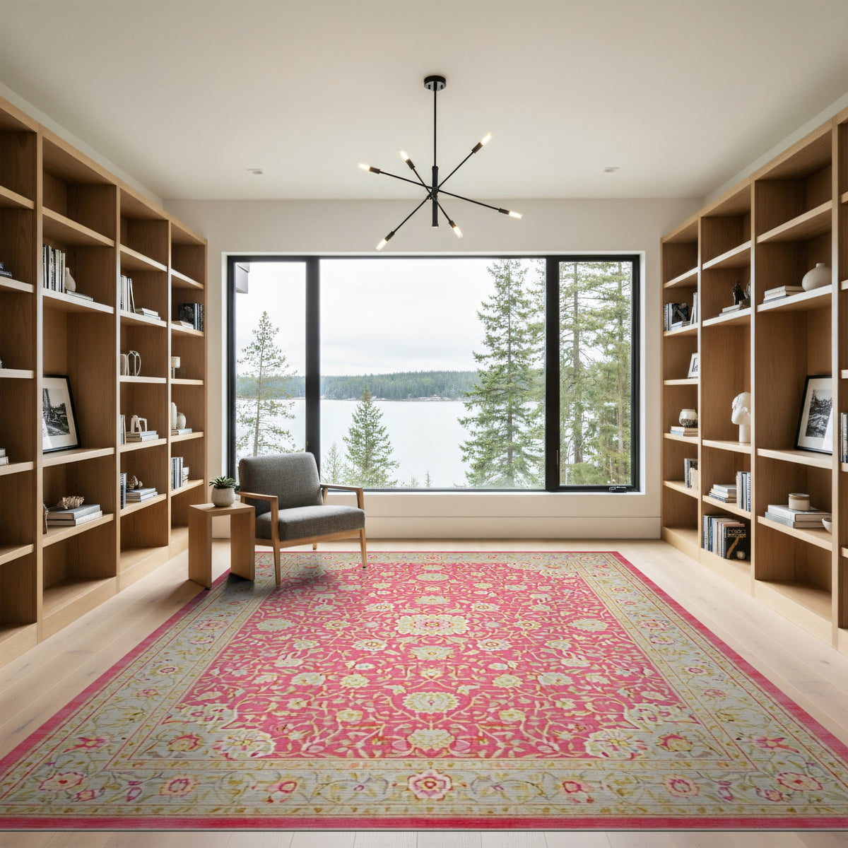 ODIKA Blush Pink Floral Medallion Rug