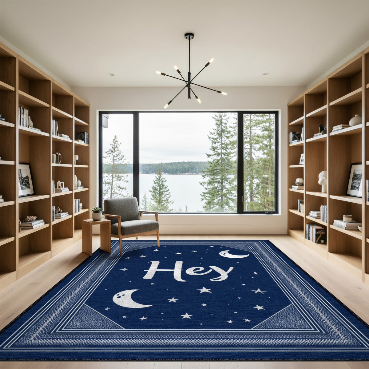 Hey Celestial Moon Stars Area Rug