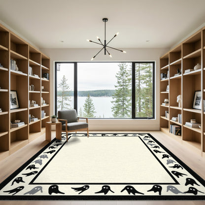 Ghost Border Kids Cartoon Area Rug