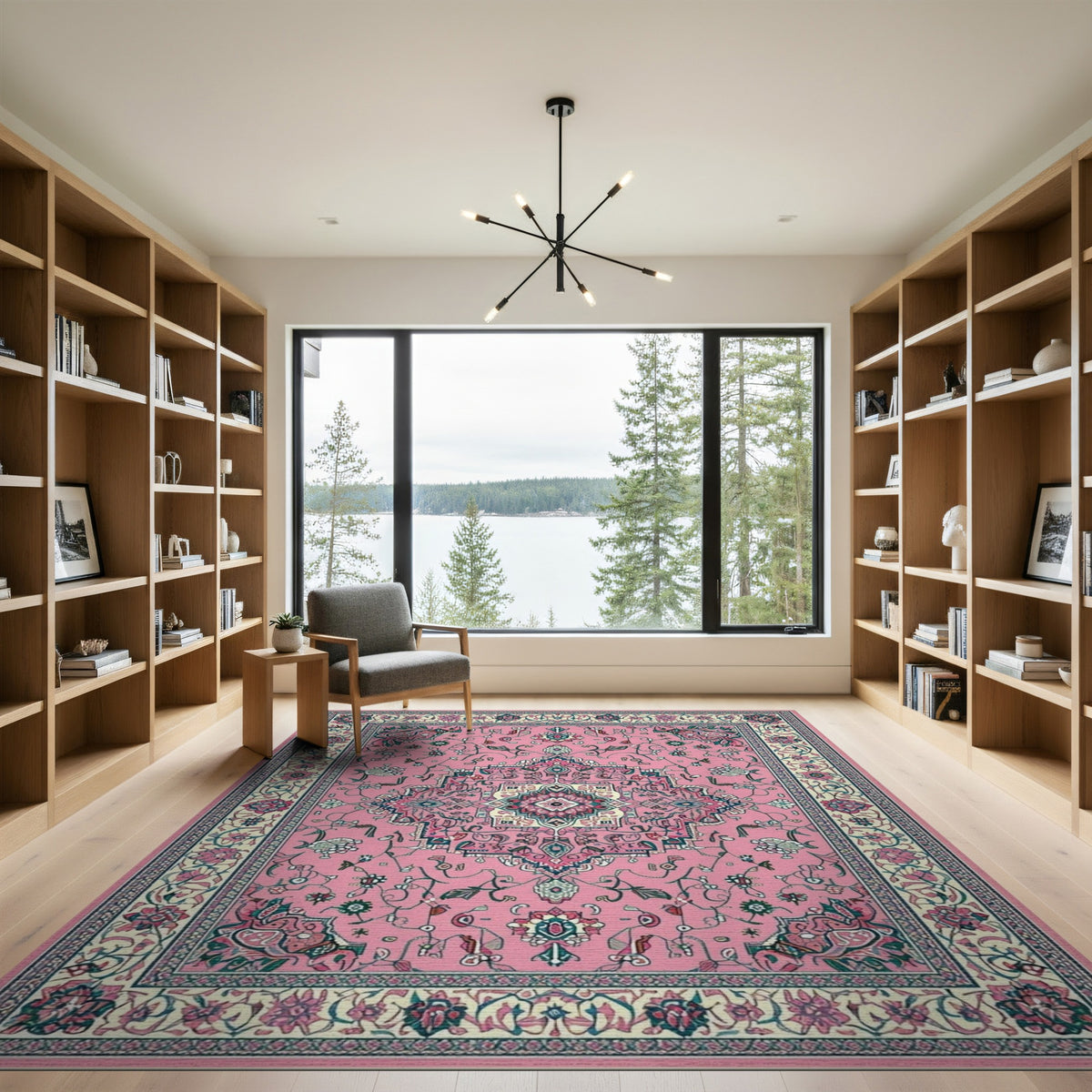 Pink Floral Medallion Vintage No. 8 Area Rug