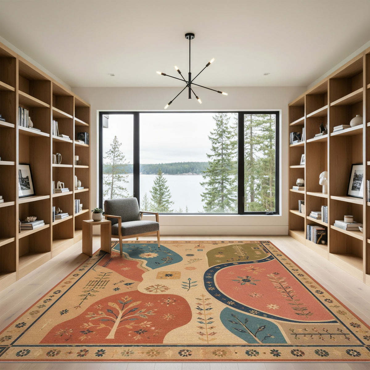 Vintage Floral Abstract Area Rug