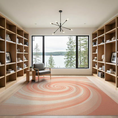 Orange Swirl Spiral Area Rug